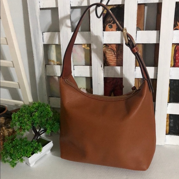 Dooney & Bourke Tan Hobo Bag with Tassel Detail - Picture 4 of 9